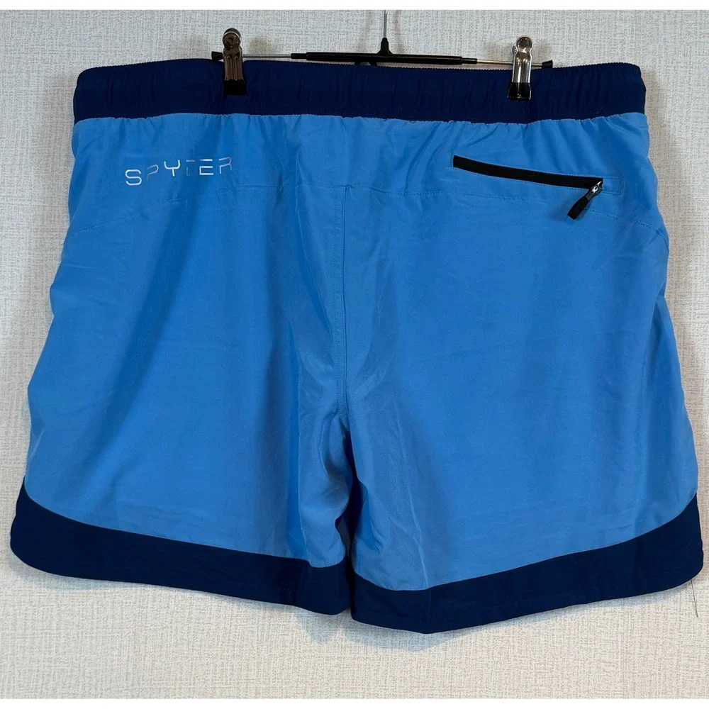 NWT Spyder Swim Mens XXL Blue Colorblock Board Short Trunks Quick Dry Mesh Lined